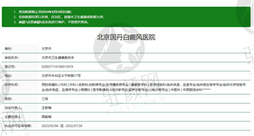北京国丹白癜风医院资质