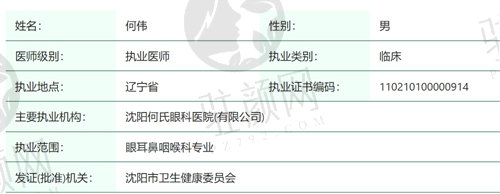 沈阳何氏眼科医院何伟医生怎么样