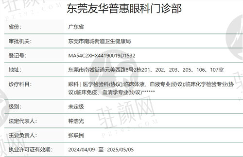 1. 东莞友华普惠眼科医院正规吗