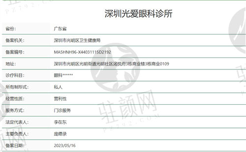 深圳光爱眼科诊所正规吗