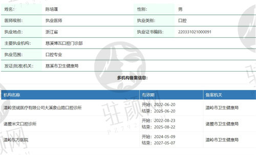 温岭东 方医院口腔中心陈培蓬医生怎么样