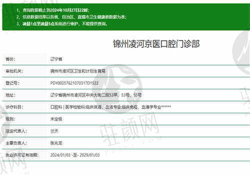 锦州京医口腔门诊部的资质正规吗