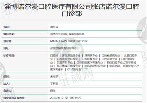 淄博诺尔漫口腔医院资质怎么样