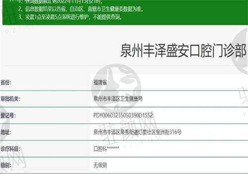 福建泉州盛安口腔医院资质正规吗