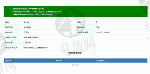 南康金赣口腔医院张世伟医生怎么样