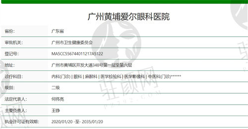 黄埔爱尔眼科医院资质